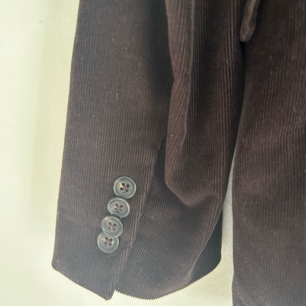 🐻 Men’s JOSEPH ABBOUD Two-Button Blazer Corduroy Dark Brown Large - Picture 5 of 5